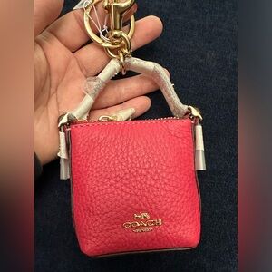 COACH C 3125 Mini Val Duffle Bag Charm Fuschia leather new with tags